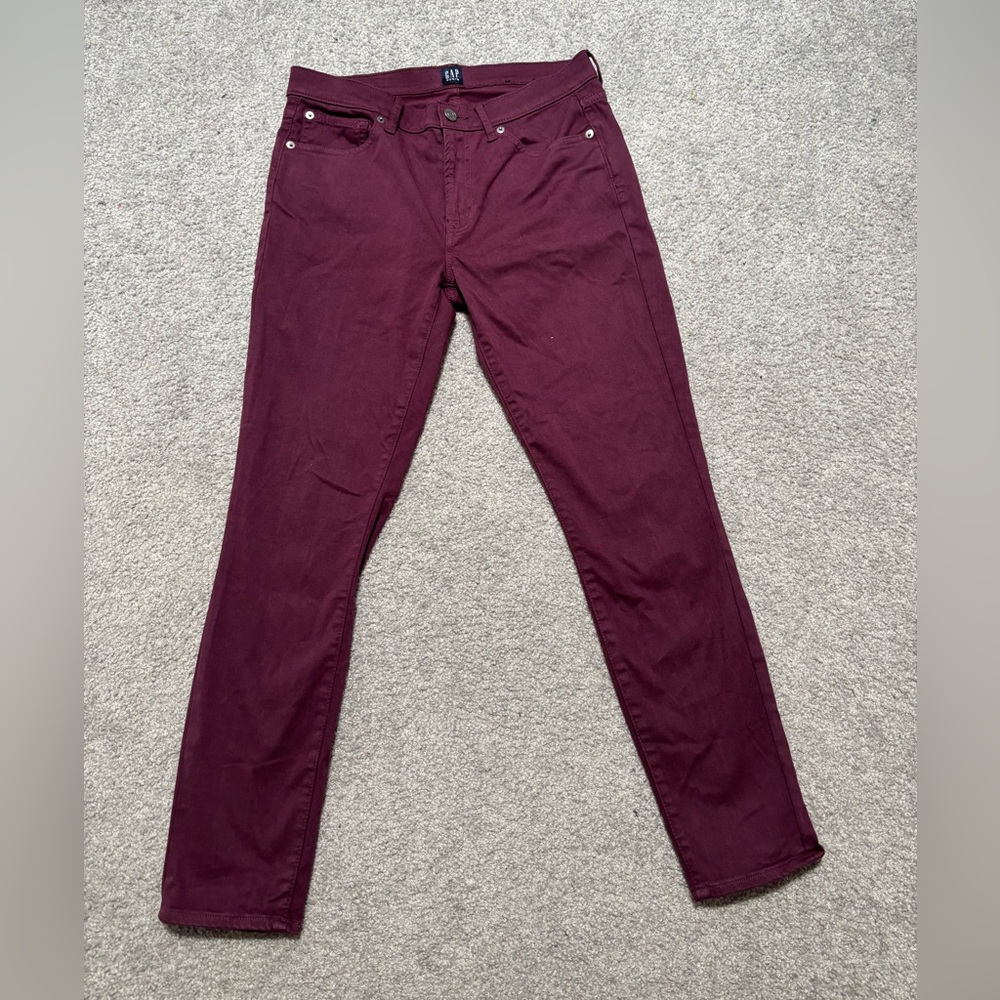 GAP Burgundy True Skinny Jeans
